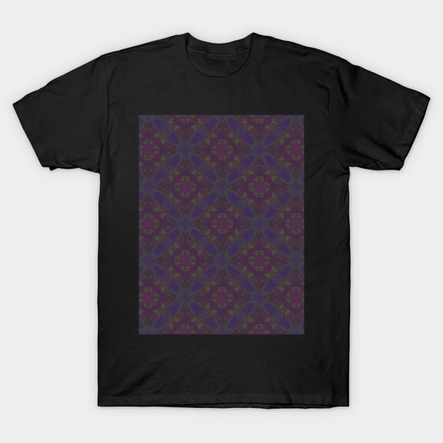 Dark Purple and Dark Green Circular Pattern - WelshDesignsTP003 T-Shirt by WelshDesigns